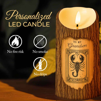 Never Forget I Love You, Inspirational Quotes LED Candle For Grandson