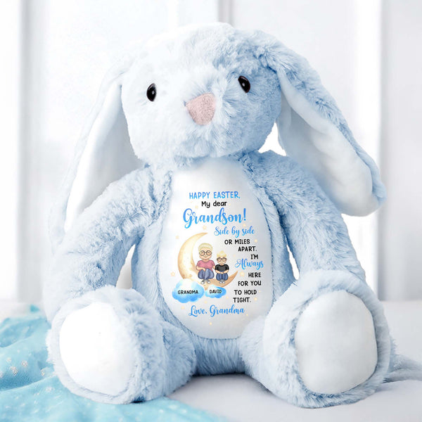 Happy Easter, My Dear Grandson, Side By Side Or Miles Apart, Bunny and Moon