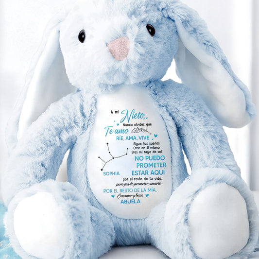 A Mi Nieto, Nunca Olvides Que Te Amo, Stuffed Bunny - Personalized Stuffed Bunny - GSN043_BUN