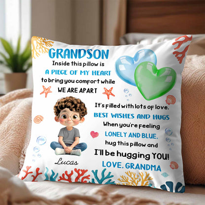 Inside This Pillow Is A Piece Of My Heart, Heart And Coral Design