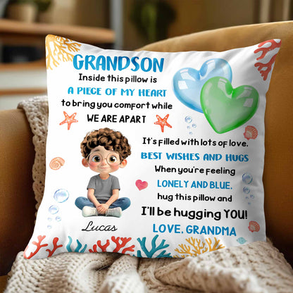 Inside This Pillow Is A Piece Of My Heart, Heart And Coral Design