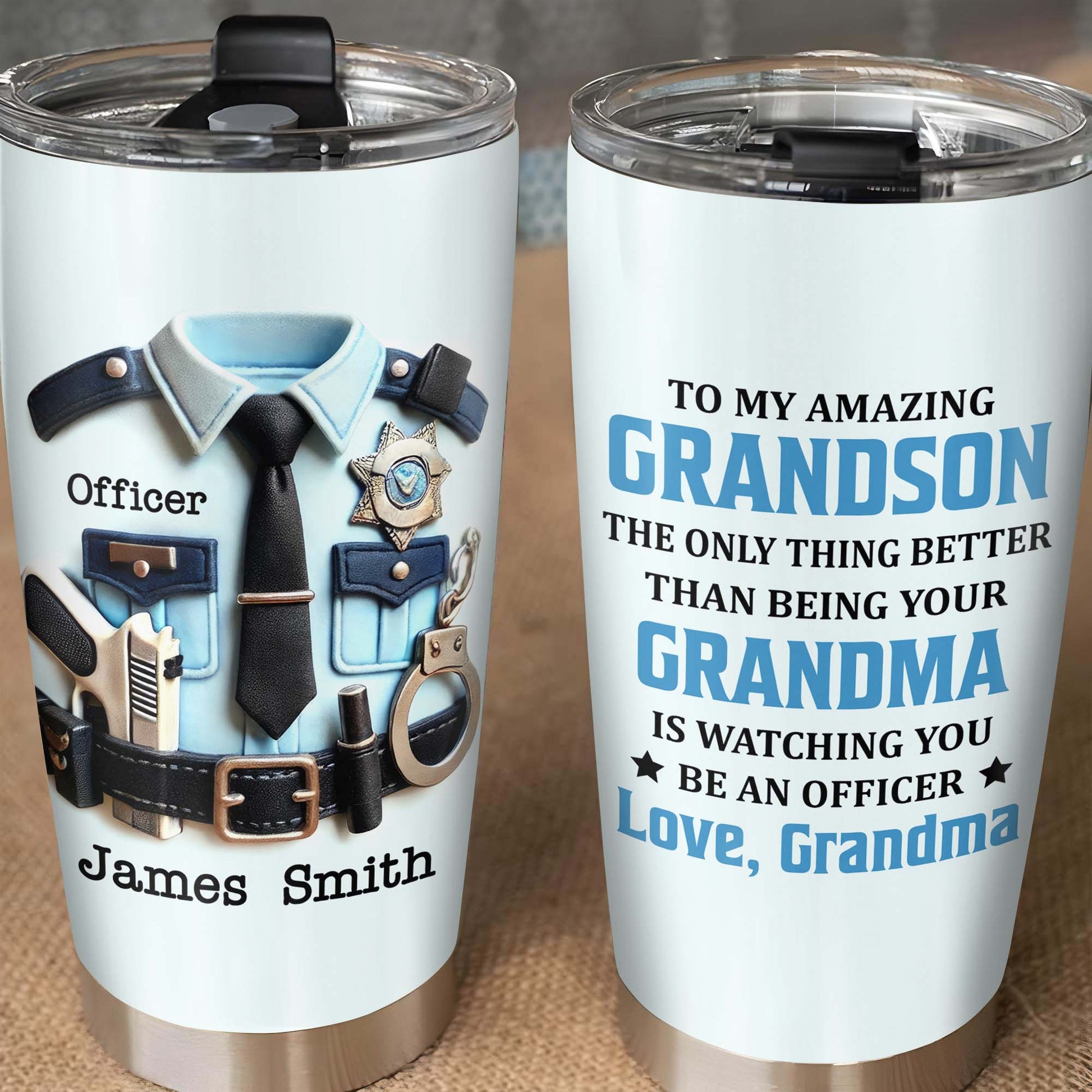 To My Amazing Grandson, The Only Thing Better Than Being Your Grandma, Police Uniform And Handcuffs