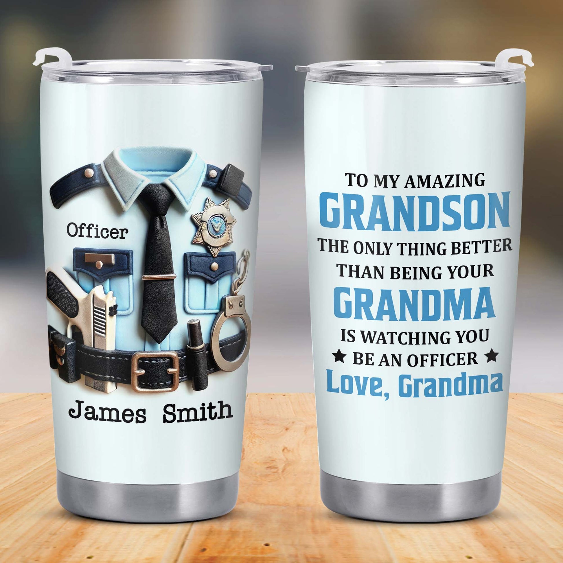 To My Amazing Grandson, The Only Thing Better Than Being Your Grandma, Police Uniform And Handcuffs