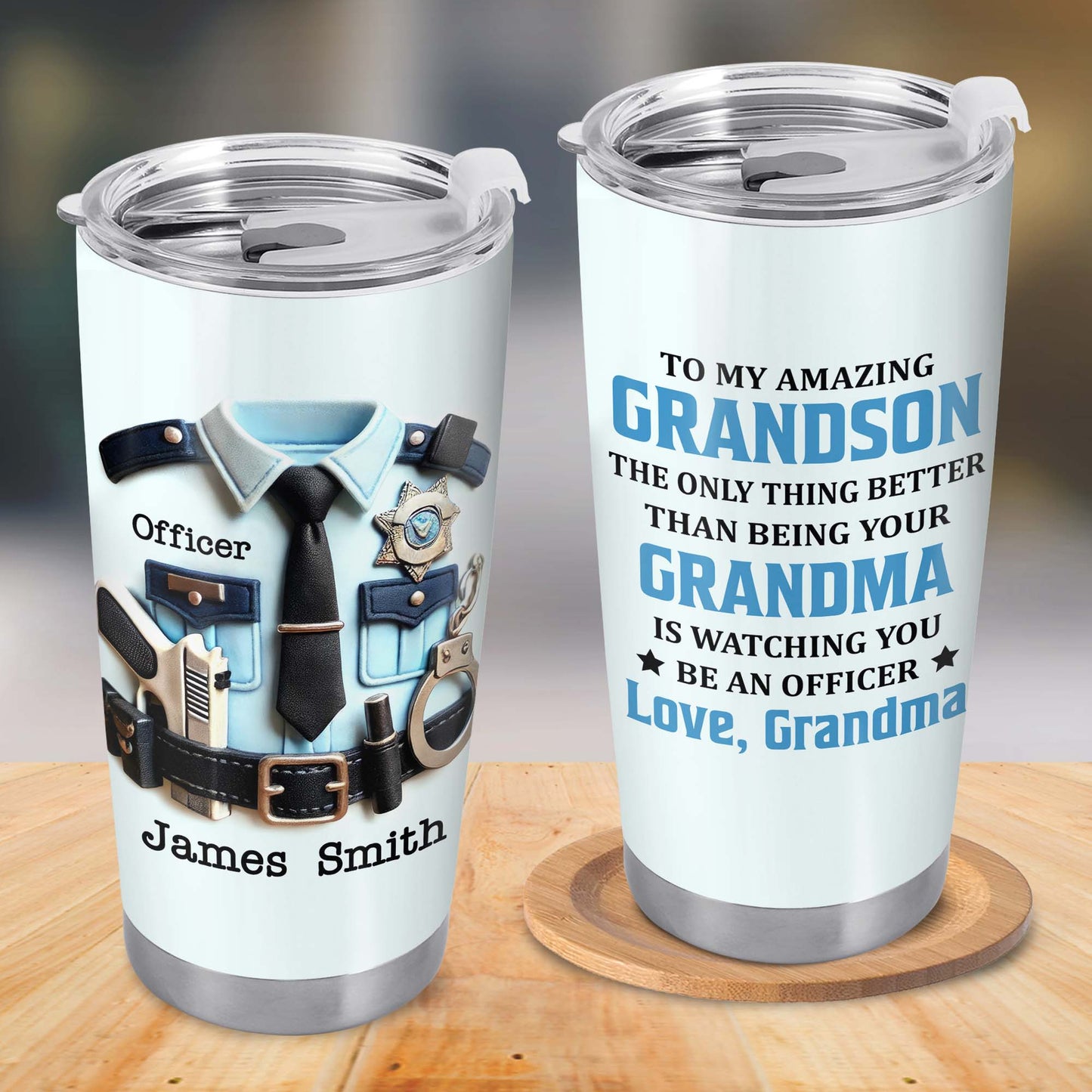 To My Amazing Grandson, The Only Thing Better Than Being Your Grandma, Police Uniform And Handcuffs