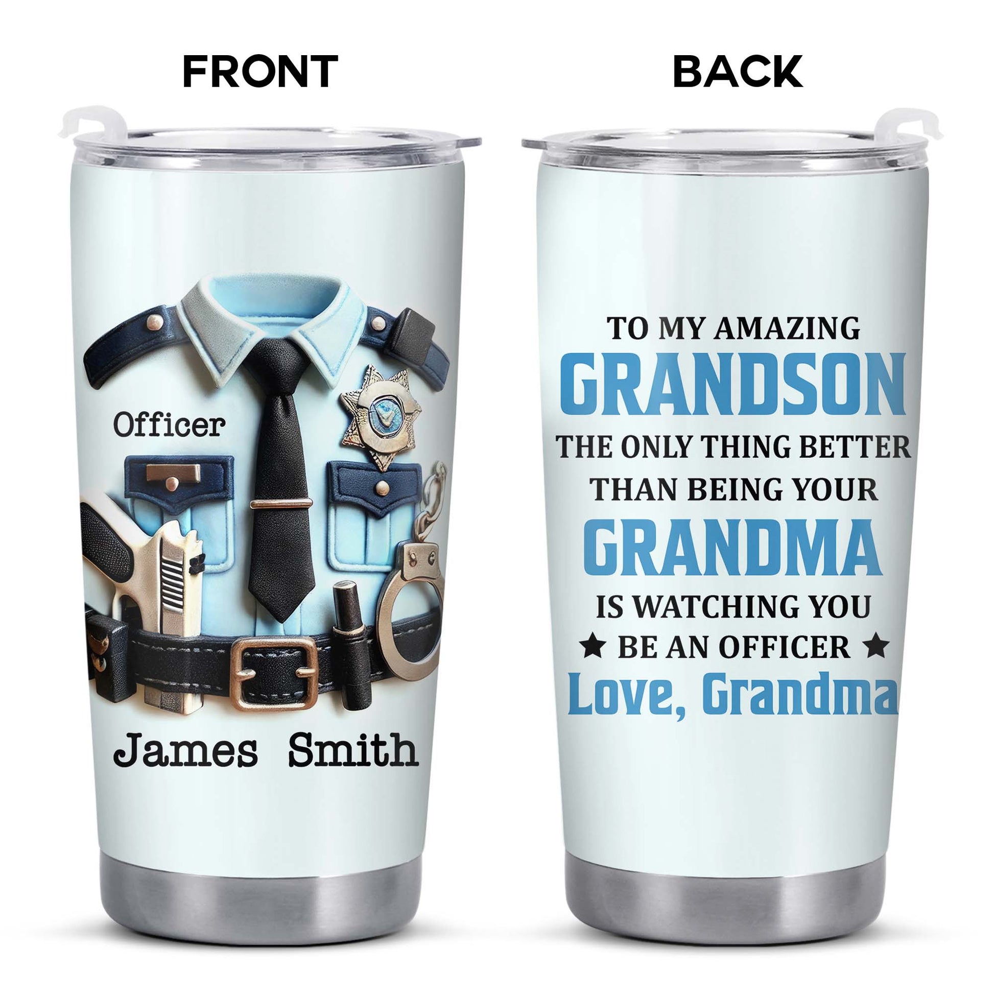 To My Amazing Grandson, The Only Thing Better Than Being Your Grandma, Police Uniform And Handcuffs