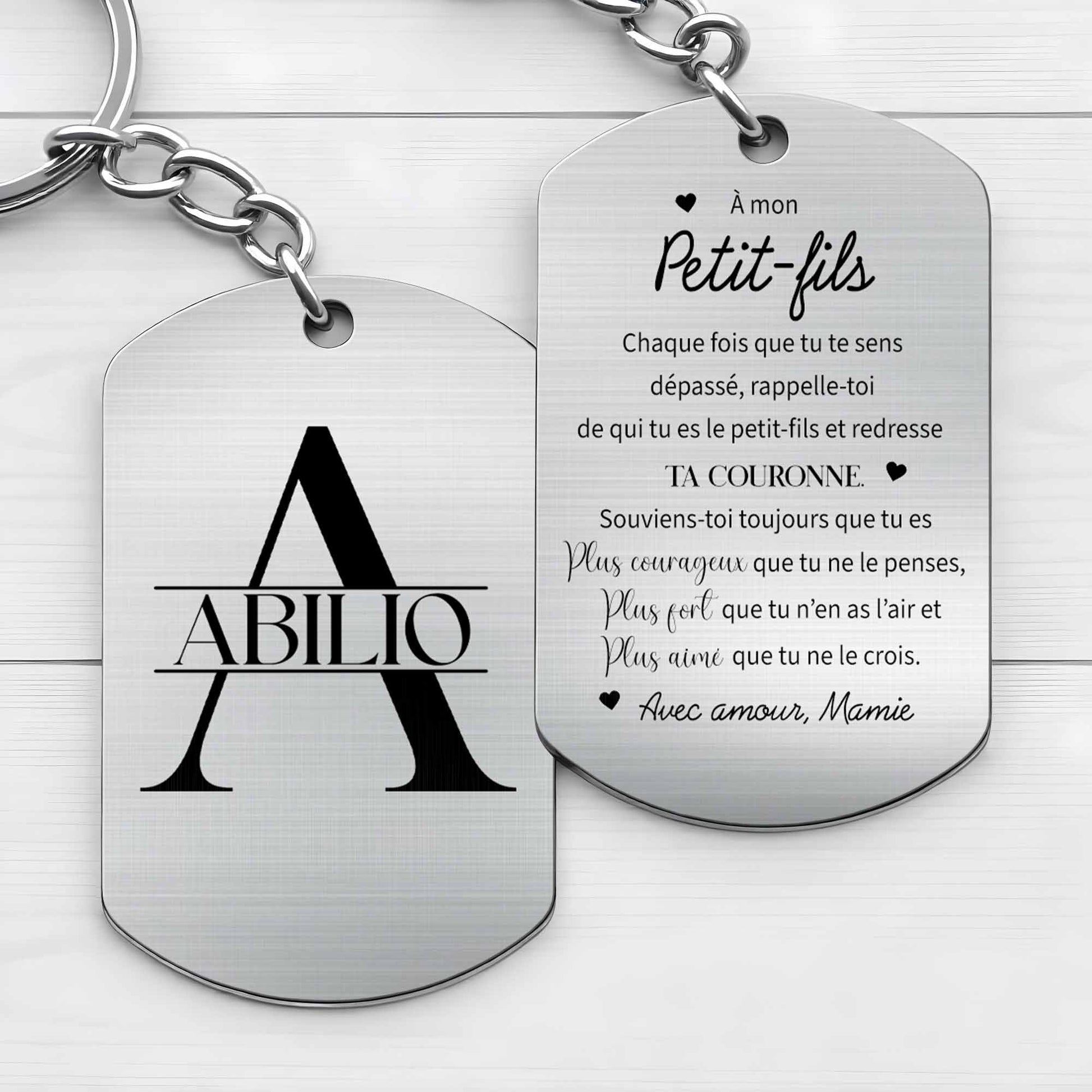 To My Grandson, Straighten Your Crown Keychain