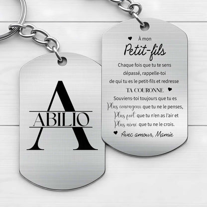 To My Grandson, Straighten Your Crown Keychain