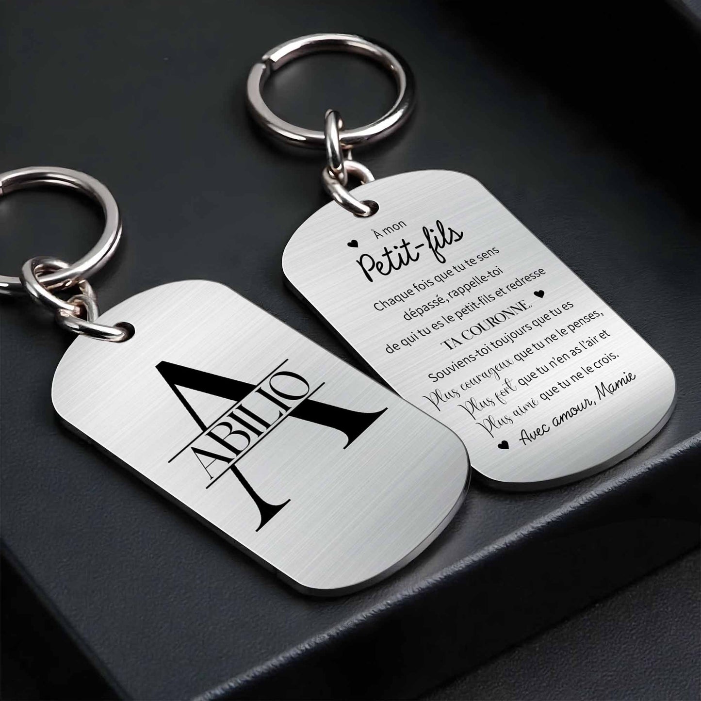 To My Grandson, Straighten Your Crown Keychain