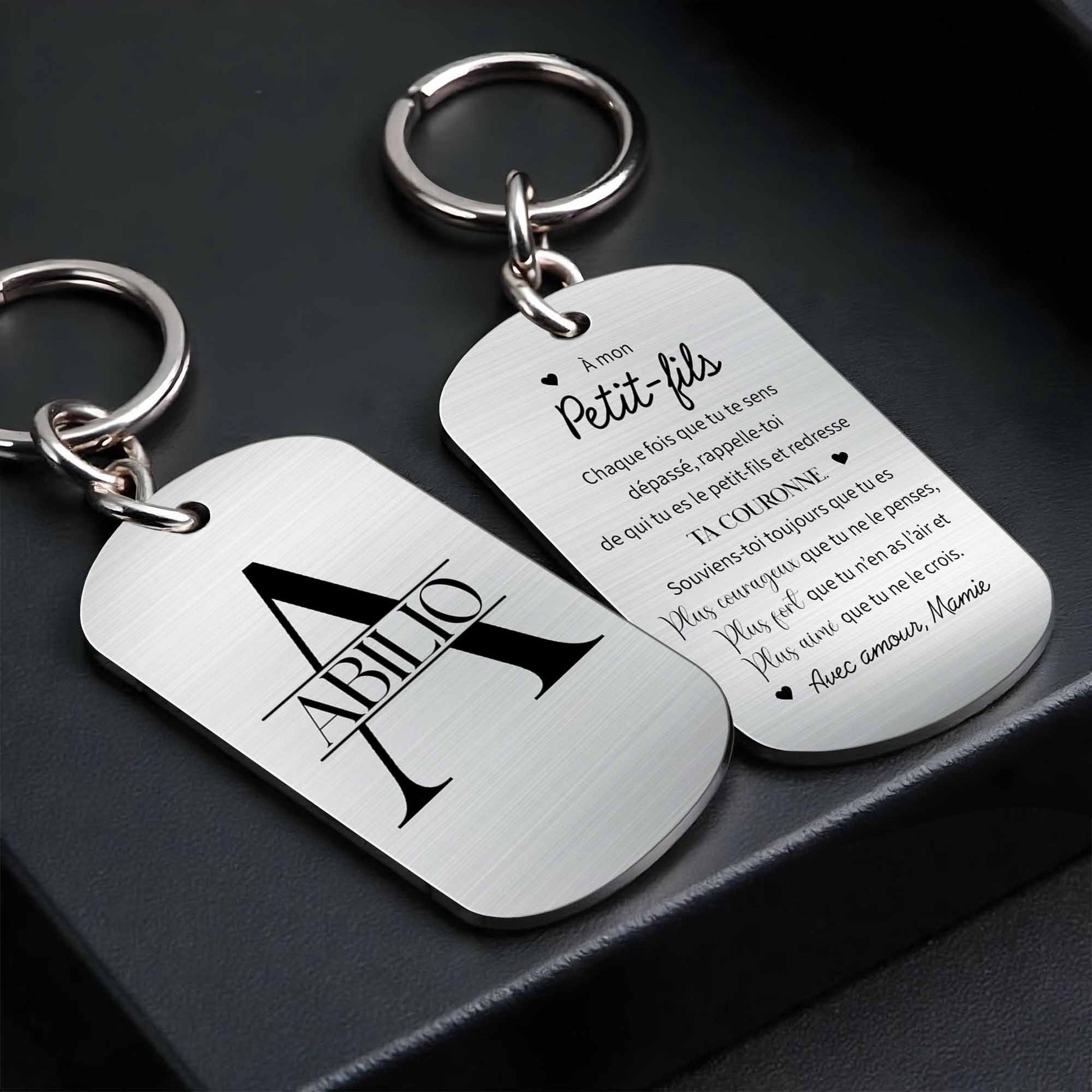 To My Grandson, Straighten Your Crown Keychain