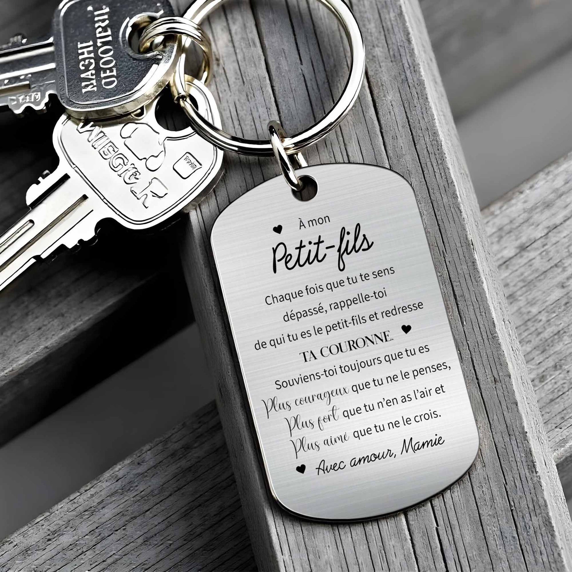 To My Grandson, Straighten Your Crown Keychain