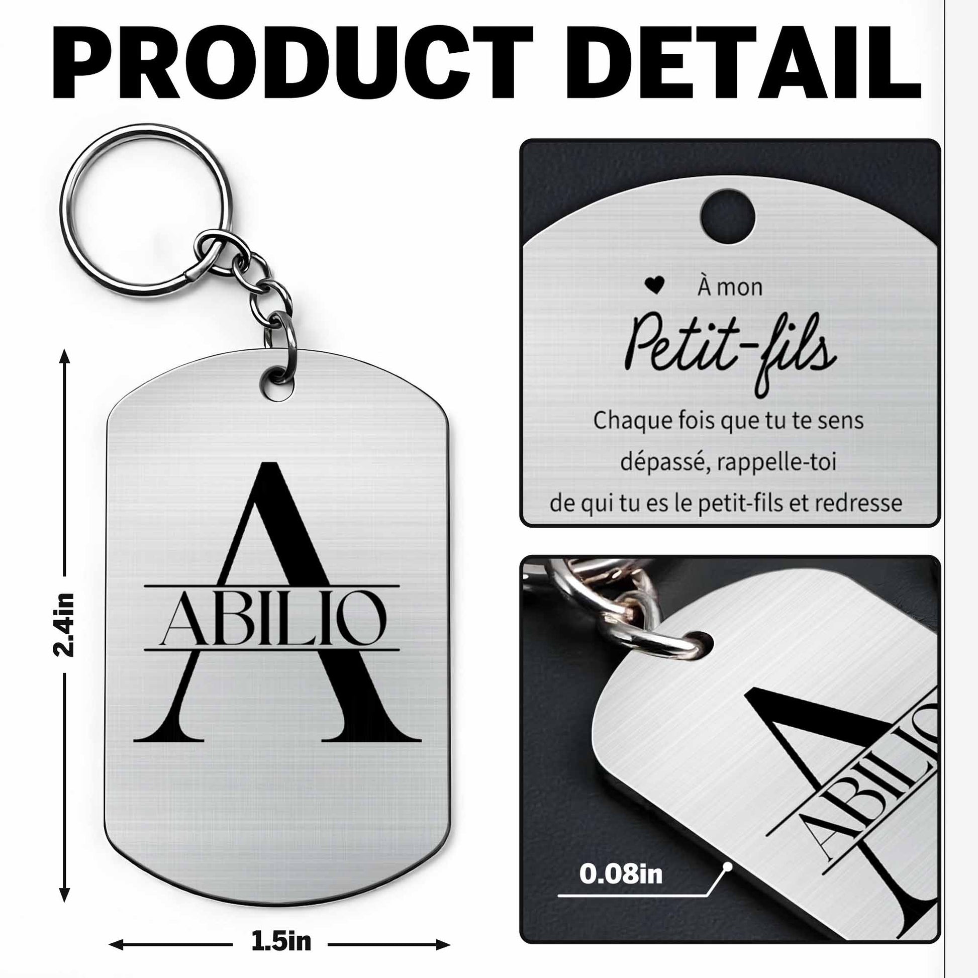 To My Grandson, Straighten Your Crown Keychain