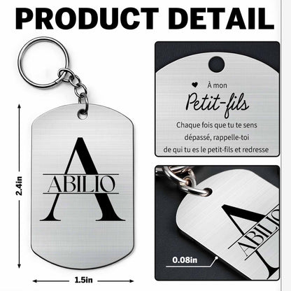 To My Grandson, Straighten Your Crown Keychain