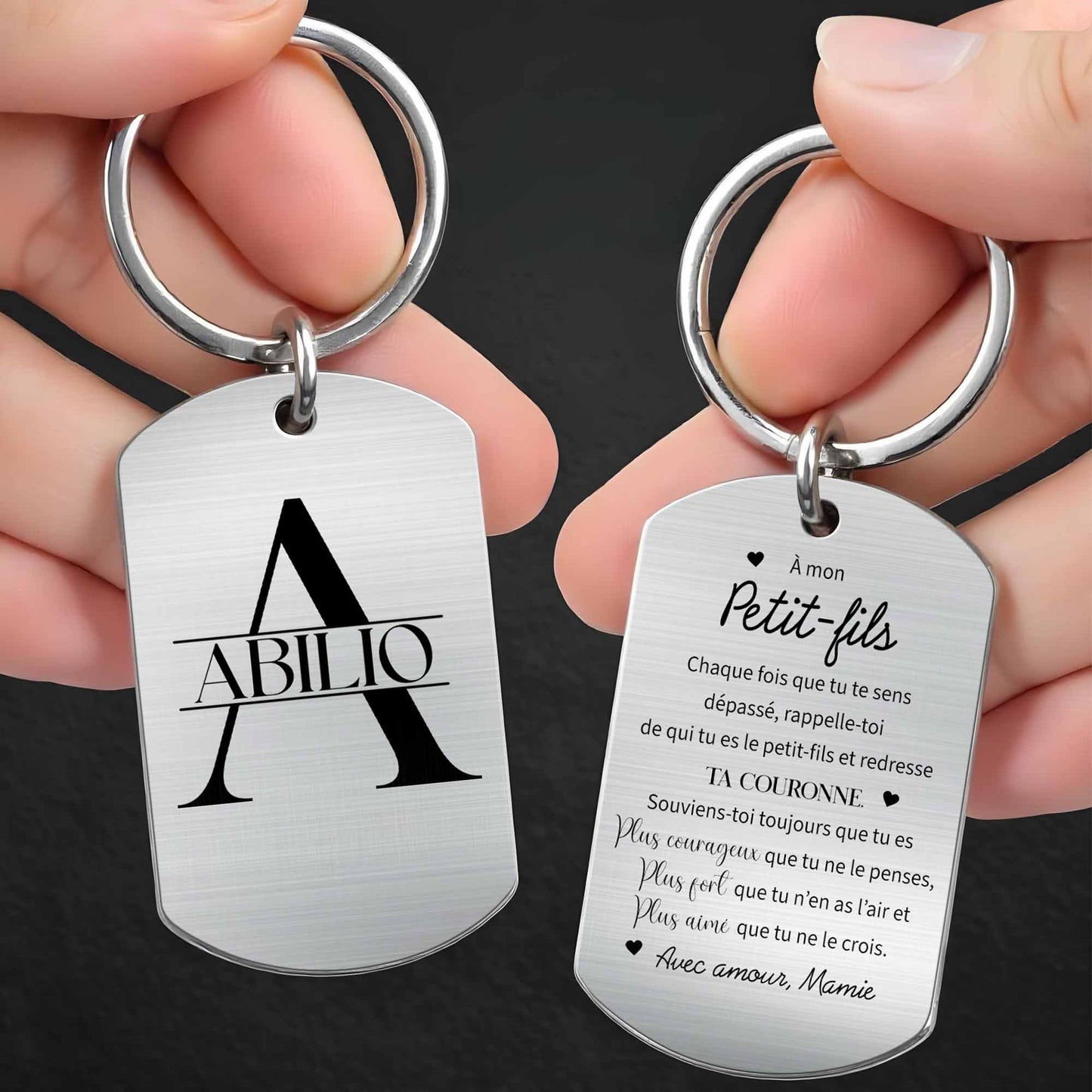 To My Grandson, Straighten Your Crown Keychain