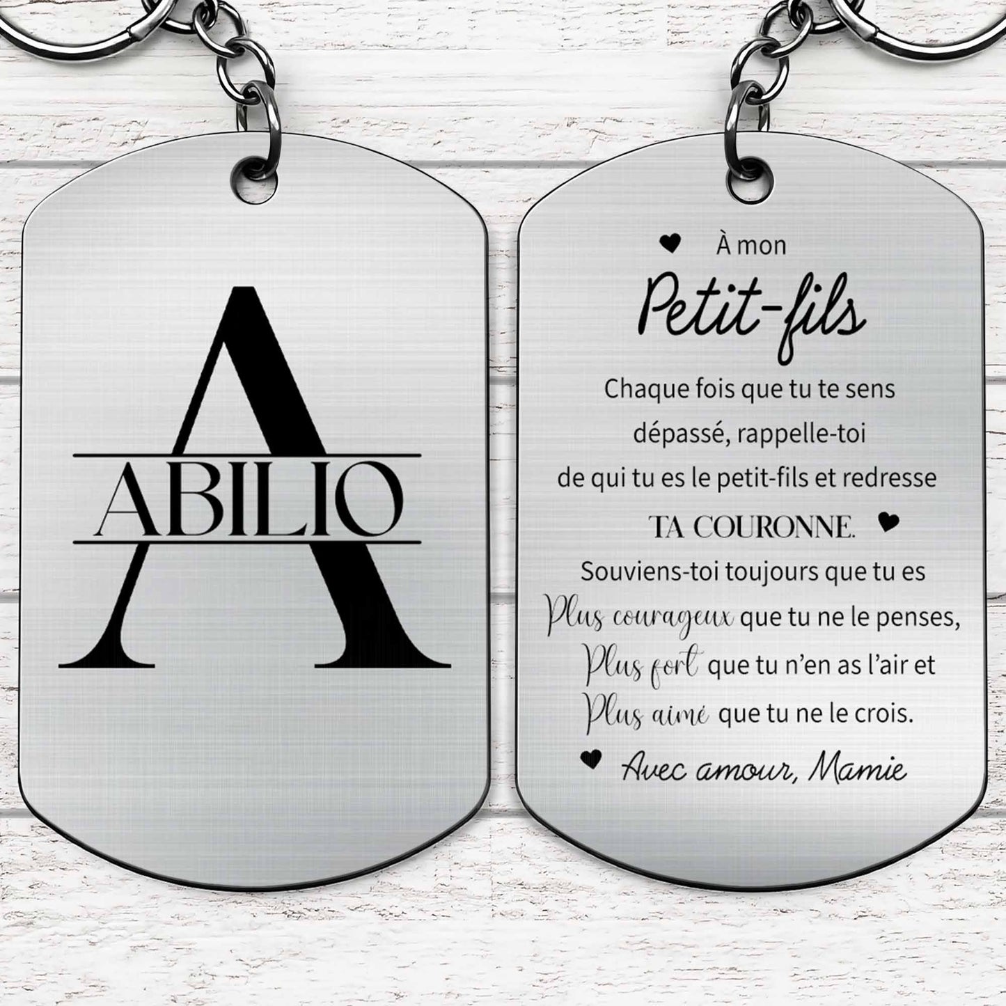 To My Grandson, Straighten Your Crown Keychain