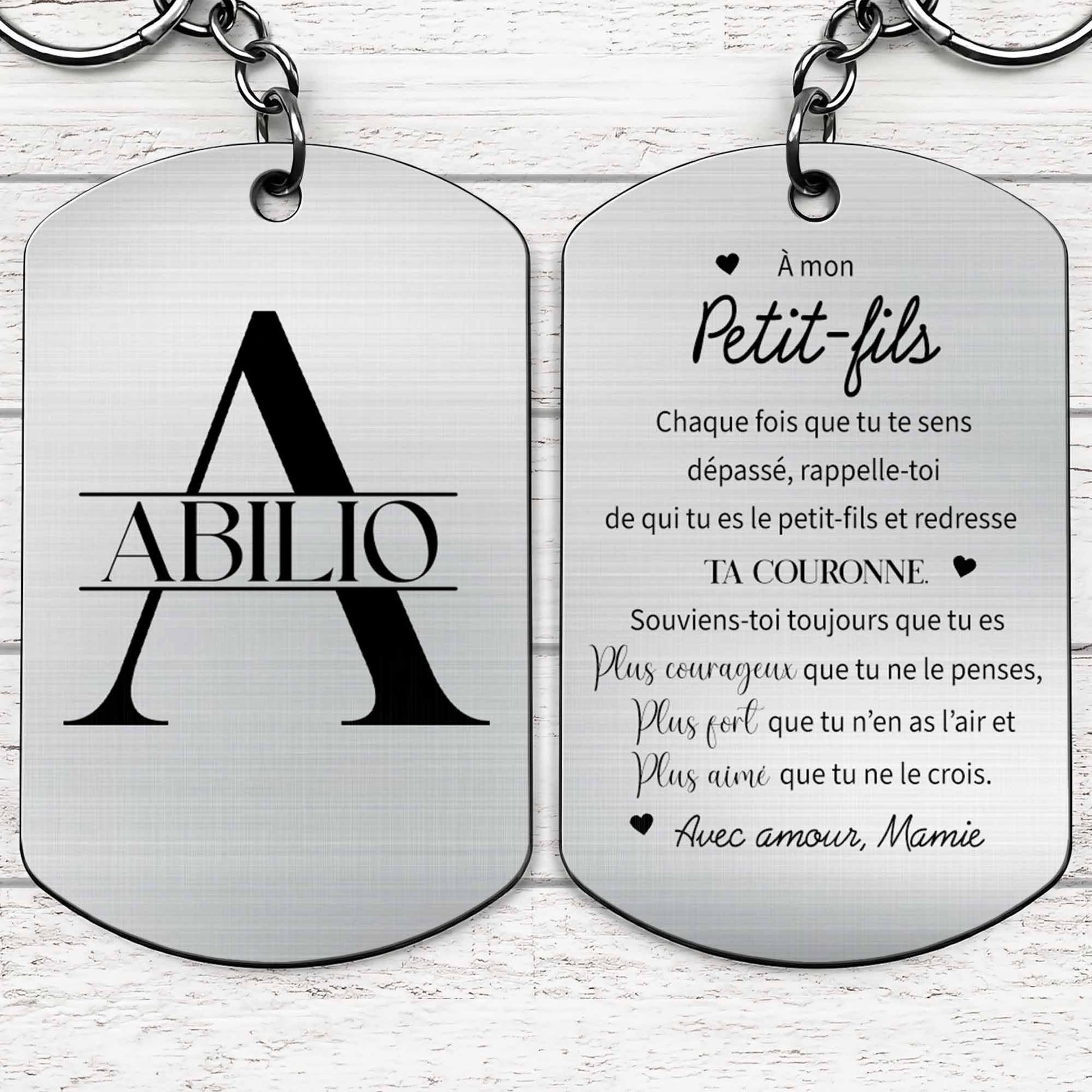 To My Grandson, Straighten Your Crown Keychain