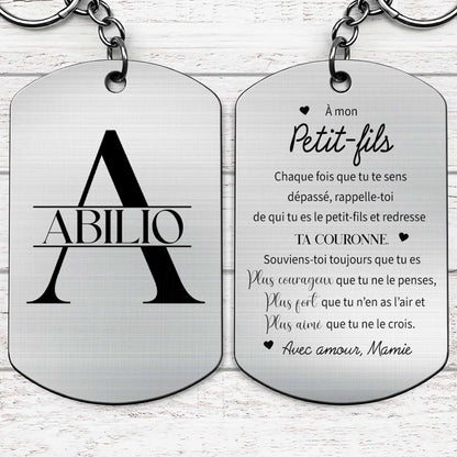 To My Grandson, Straighten Your Crown Keychain