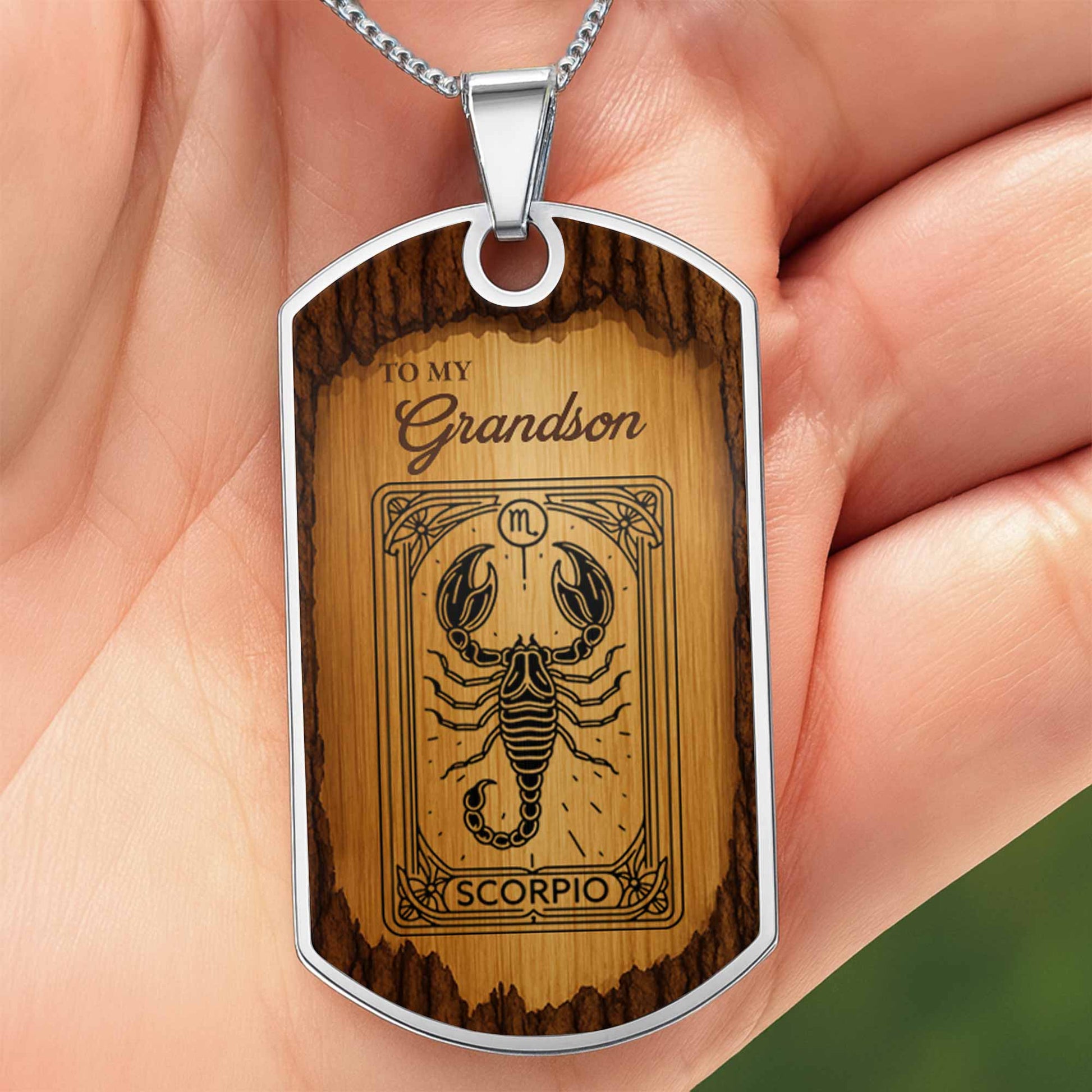 To My Grandson Aquarius Sign Necklace