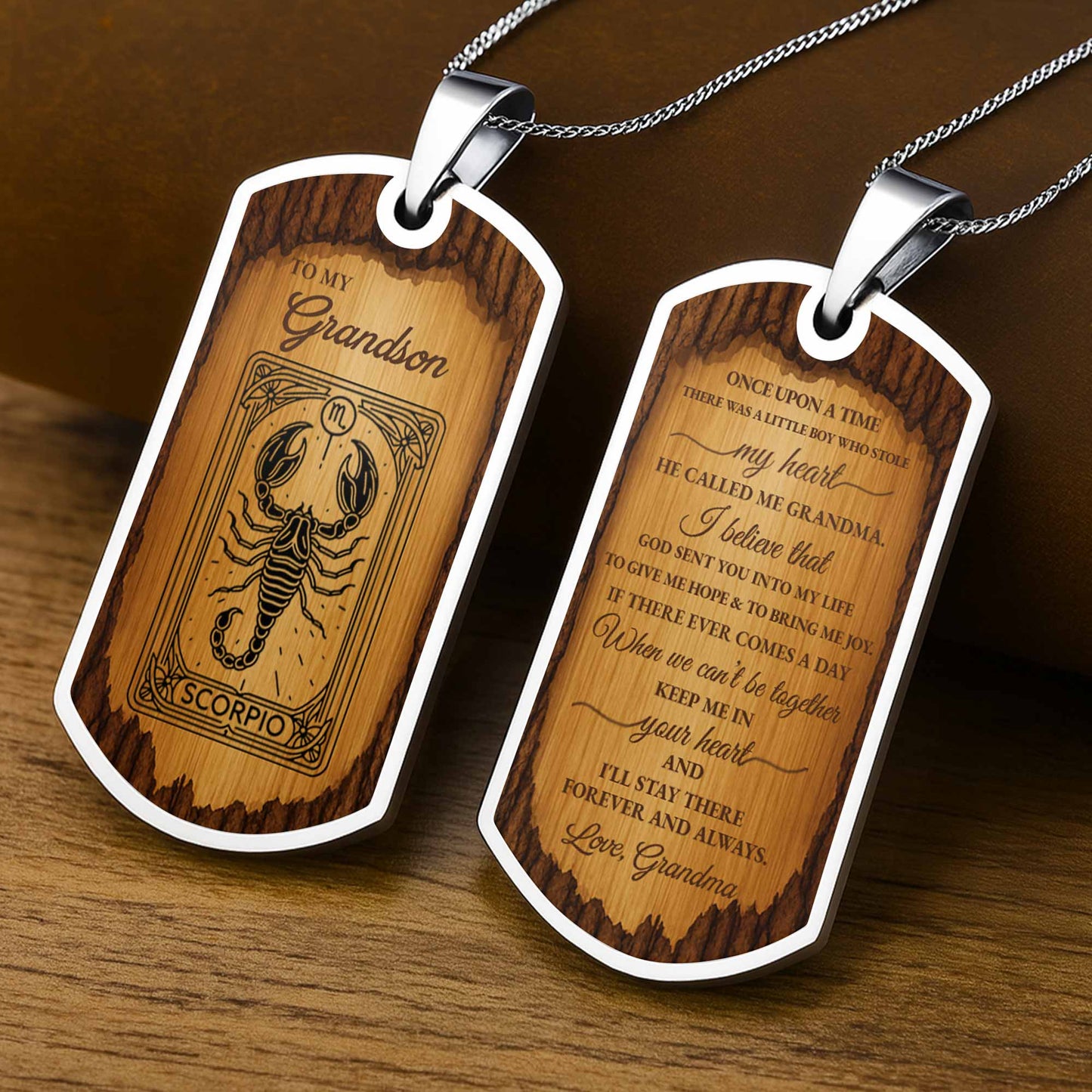 To My Grandson Aquarius Sign Necklace