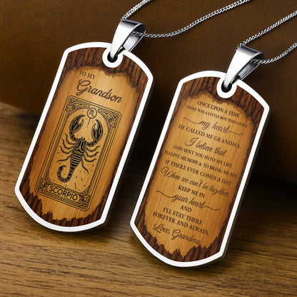 To My Grandson Aquarius Sign Necklace