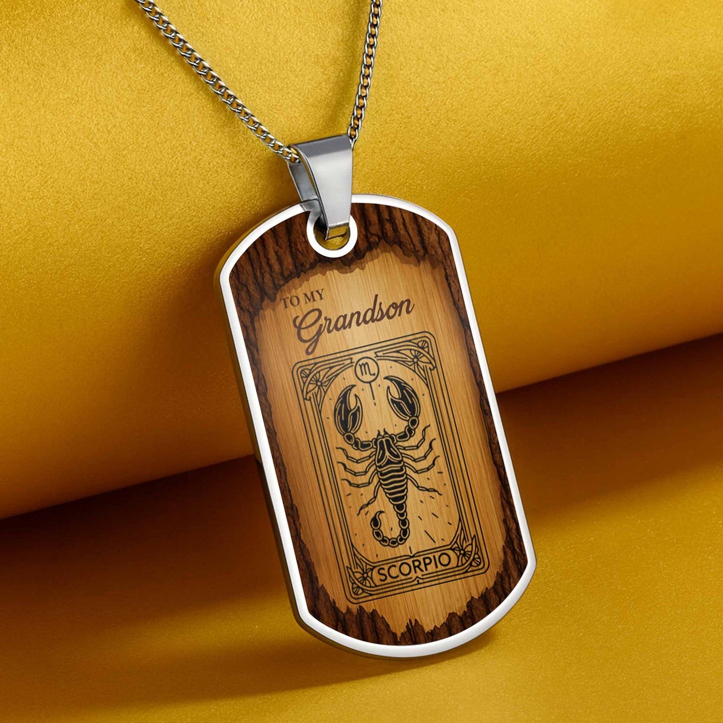 To My Grandson Aquarius Sign Necklace