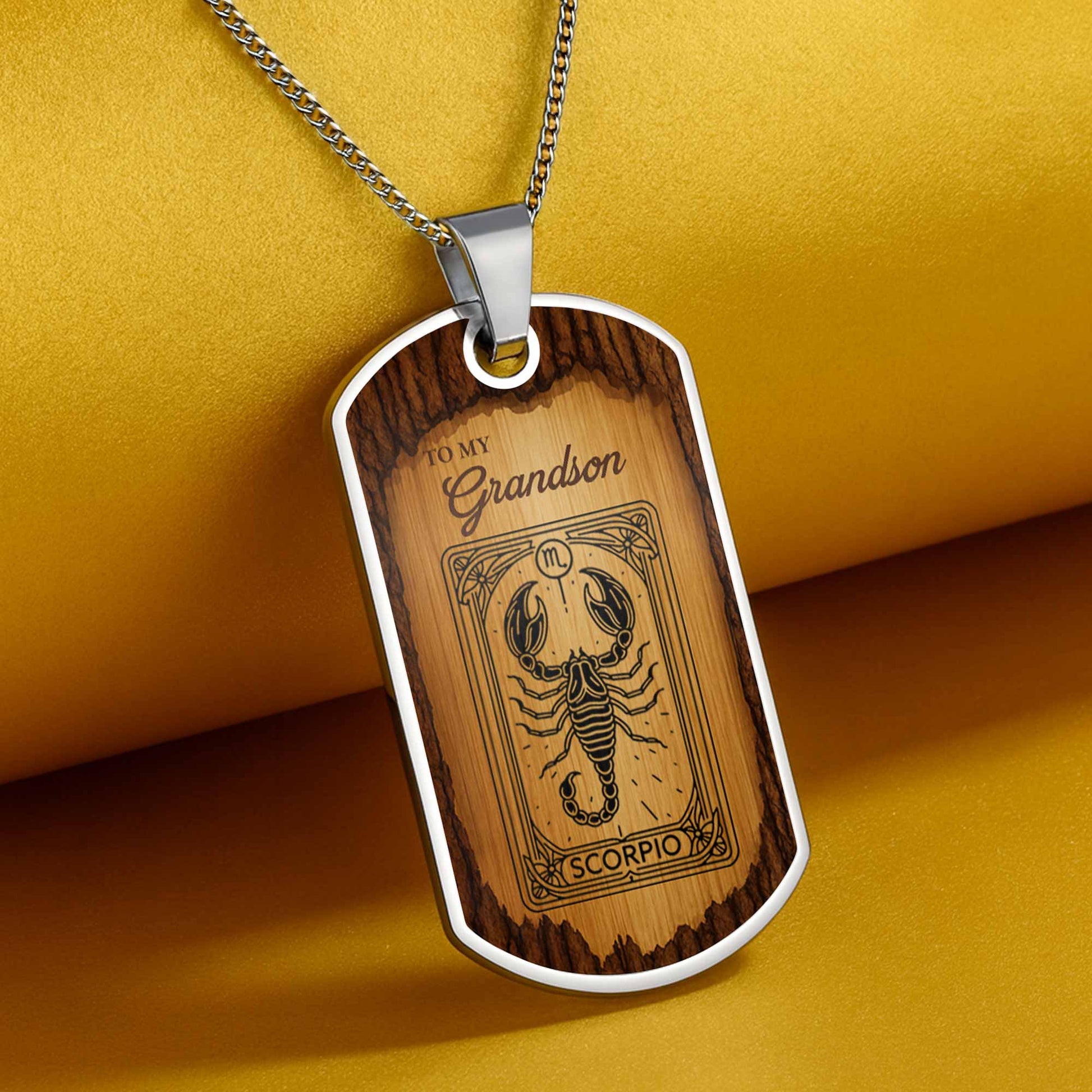 To My Grandson Aquarius Sign Necklace