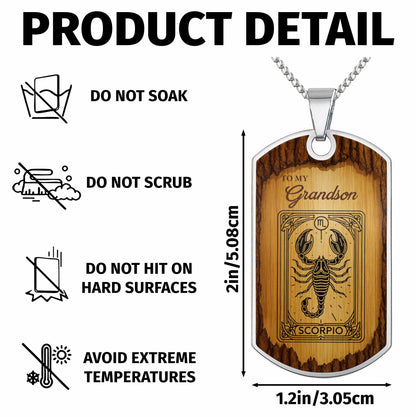 To My Grandson Aquarius Sign Necklace