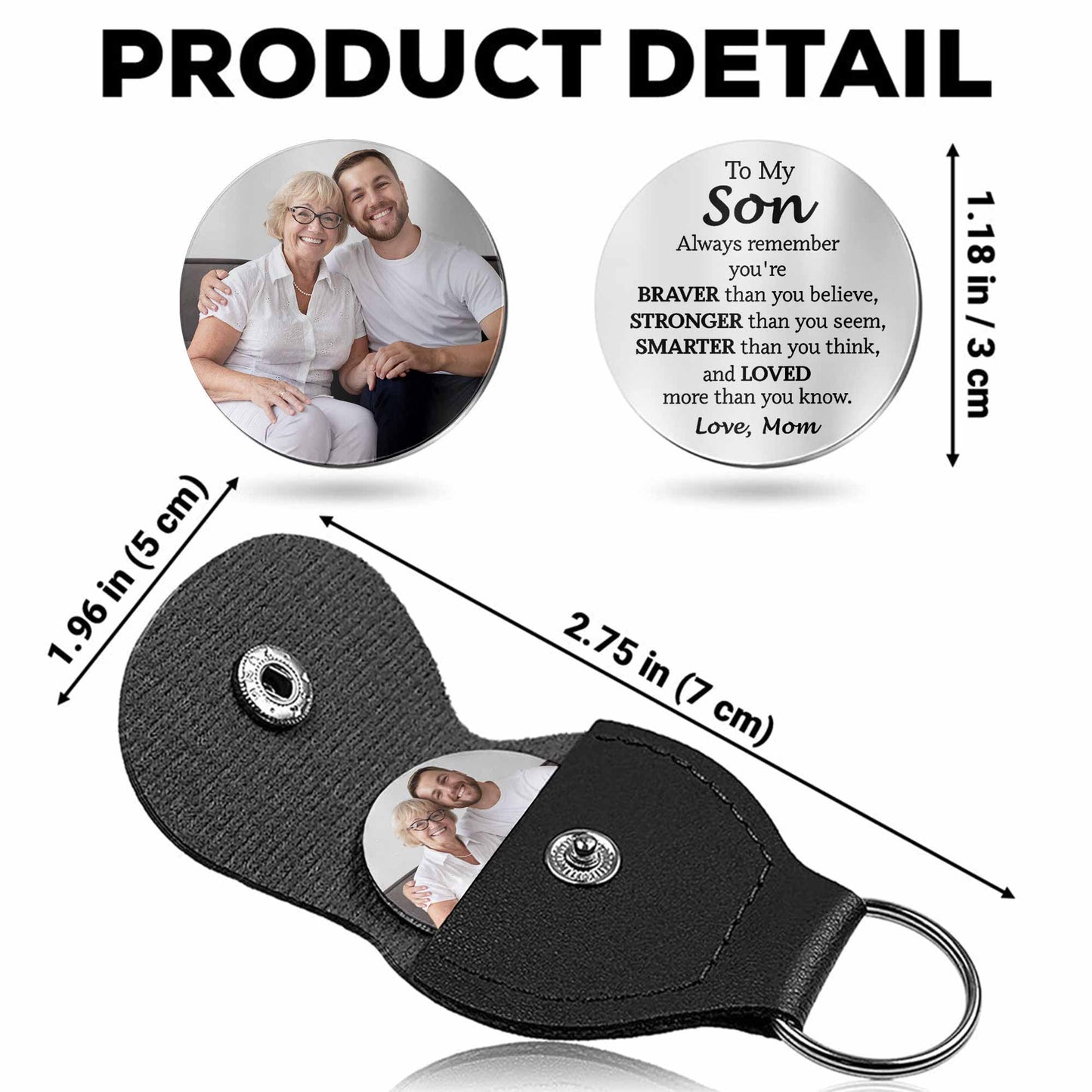 To My Son, Always Remember You're Braver, Stronger, Keychain