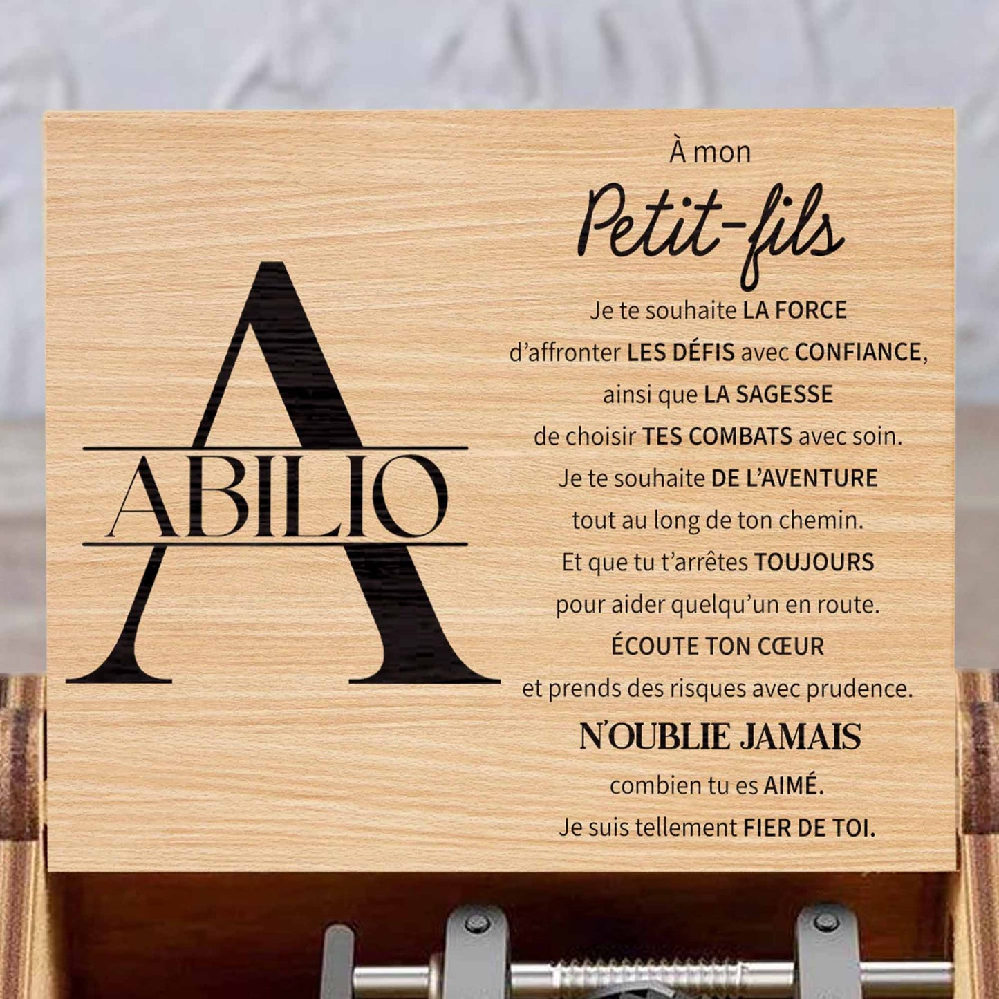 To My Grandson, I Wish You Strength, Wood Music Box