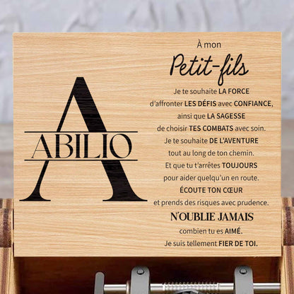 To My Grandson, I Wish You Strength, Wood Music Box