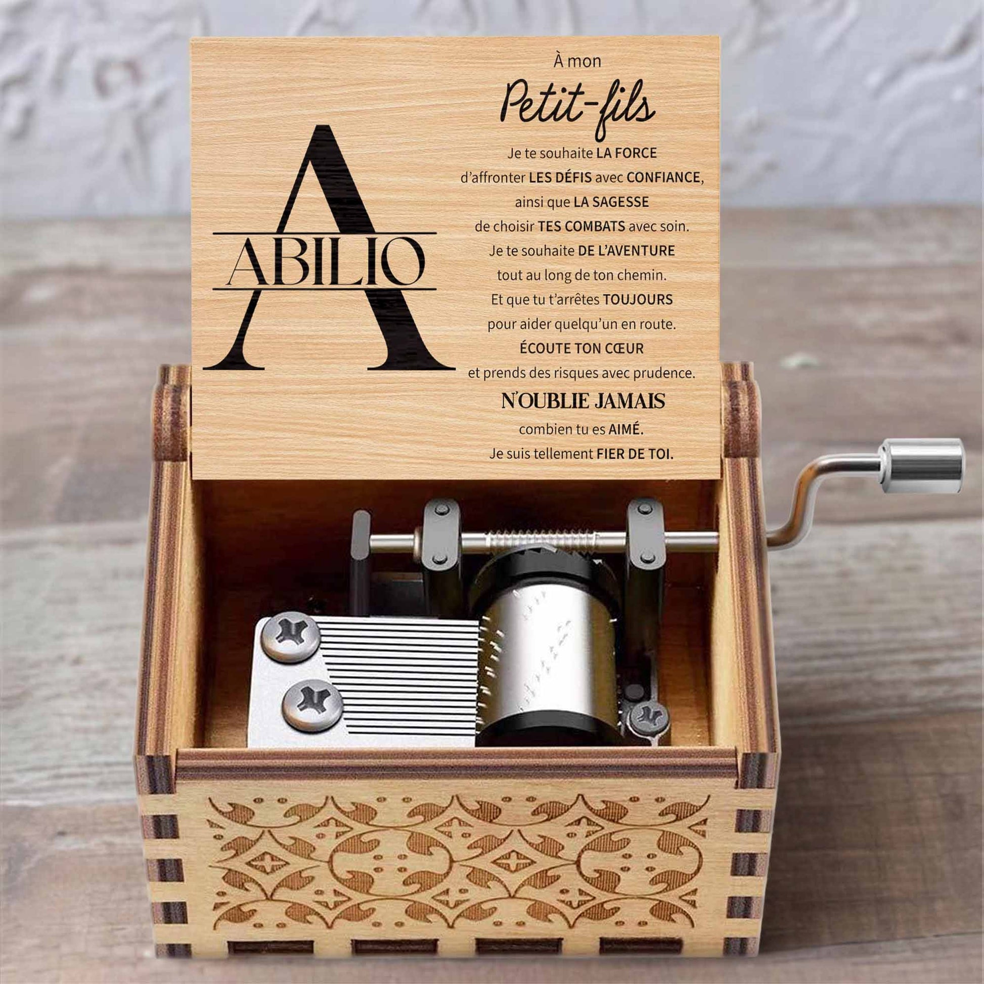 To My Grandson, I Wish You Strength, Wood Music Box