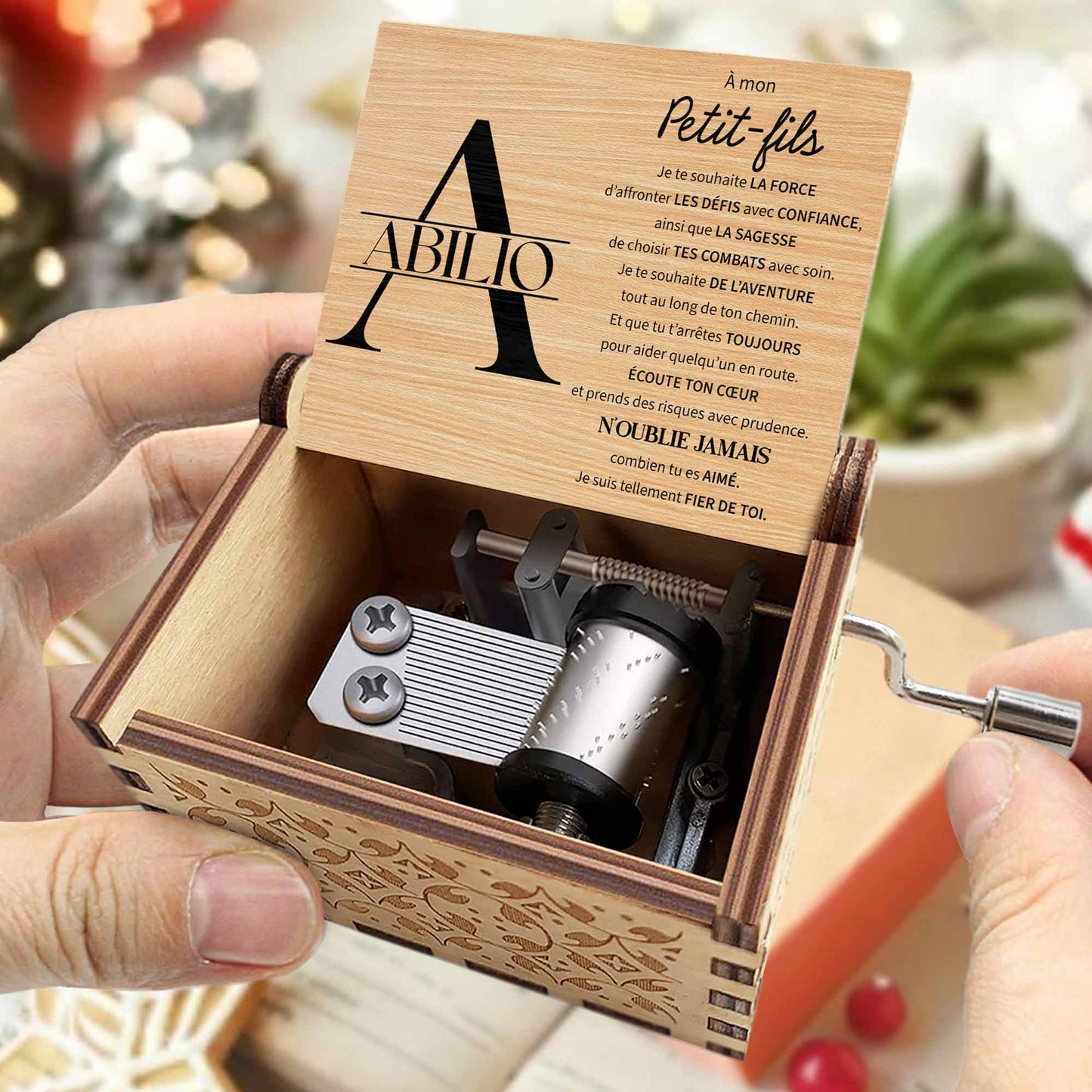 To My Grandson, I Wish You Strength, Wood Music Box