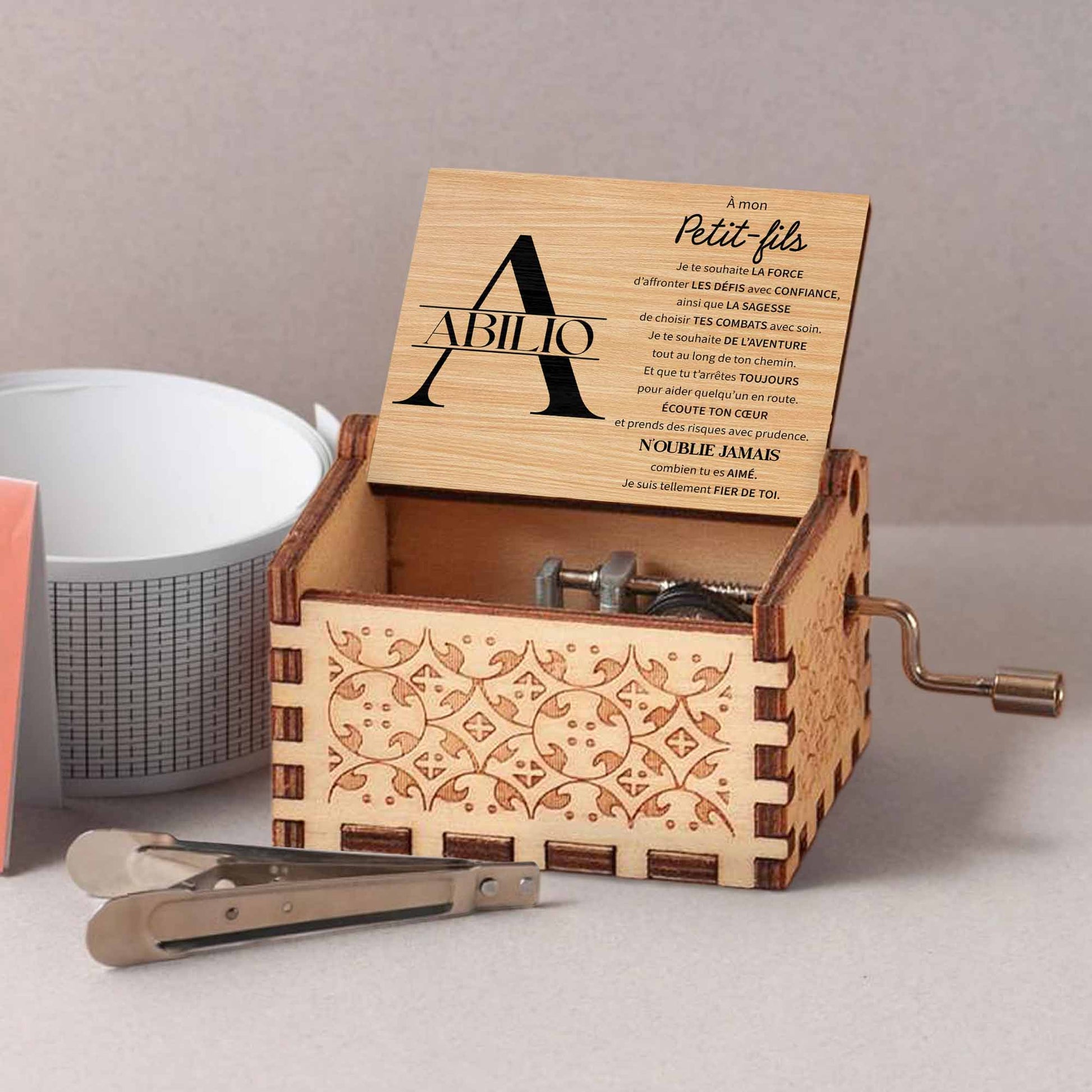 To My Grandson, I Wish You Strength, Wood Music Box