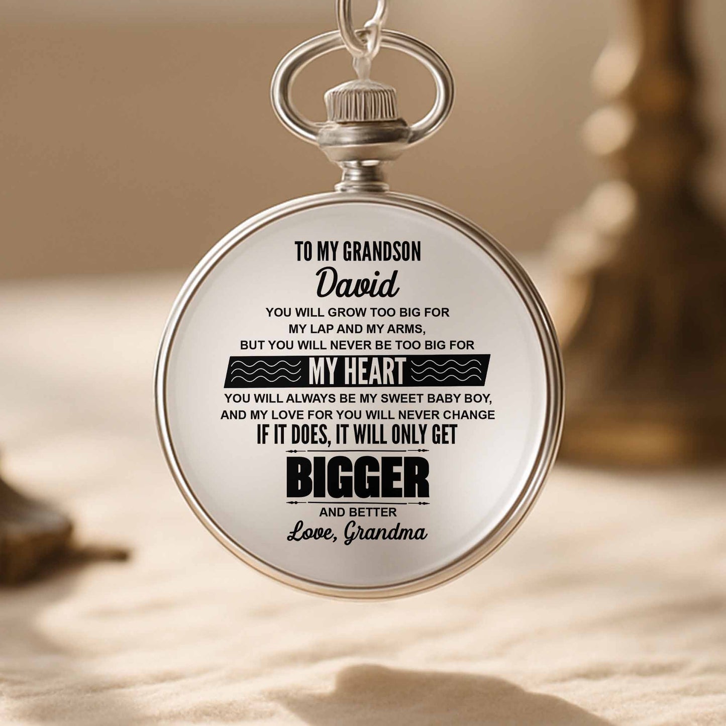 To My Grandson, Love Always Grows, Heart And Waves Design