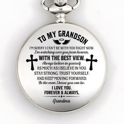 To My Grandson Watching Over You From Heaven Cross