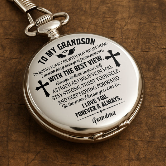 To My Grandson Watching Over You From Heaven Cross