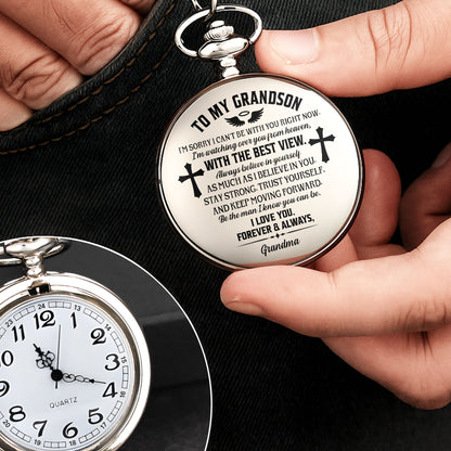 To My Grandson Watching Over You From Heaven Cross