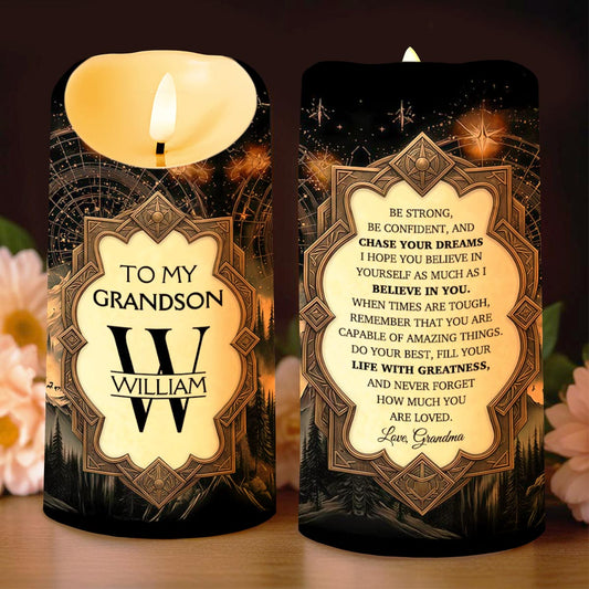 To My Grandson Be Strong And Chase Your Dreams Monogram Mountain