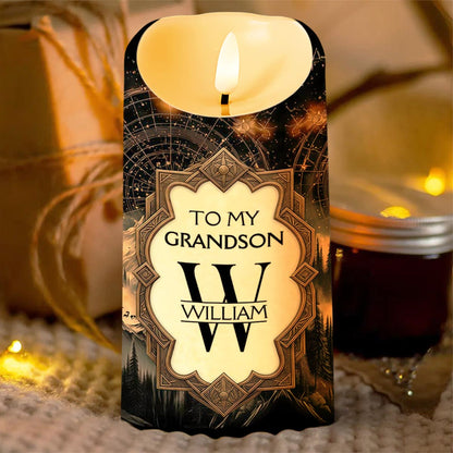 To My Grandson Be Strong And Chase Your Dreams Monogram Mountain