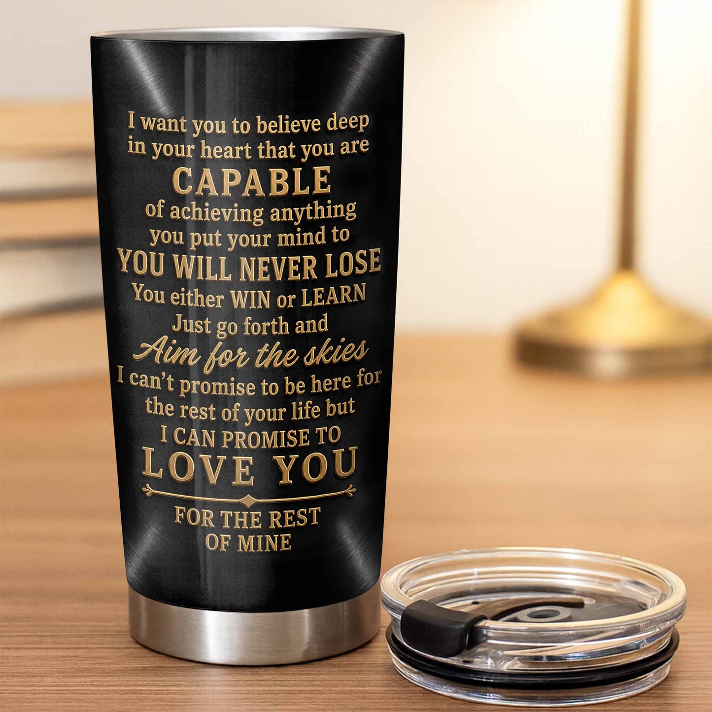 To My Grandson Believe Deep In Your Heart Golden Alphabet Art - Personalized Custom Stainless Steel Tumbler 20oz - GSN086_USTUM