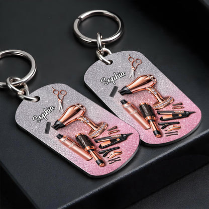 Hair Styling Essentials Hair Dryer And Scissors Glitter Design