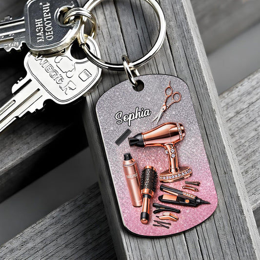 Hair Styling Essentials Hair Dryer And Scissors Glitter Design