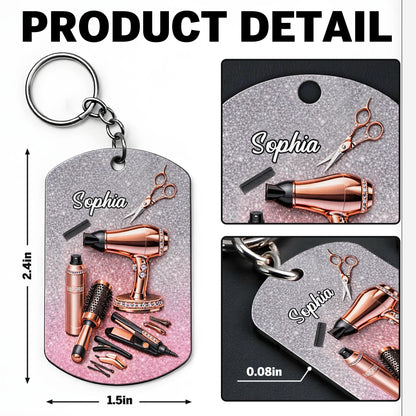 Hair Styling Essentials Hair Dryer And Scissors Glitter Design