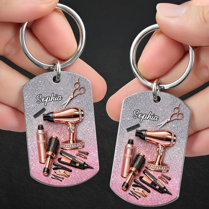 Hair Styling Essentials Hair Dryer And Scissors Glitter Design