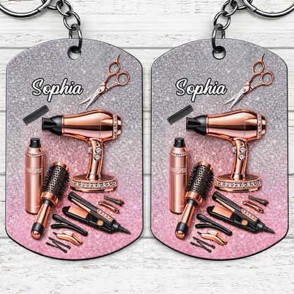 Hair Styling Essentials Hair Dryer And Scissors Glitter Design