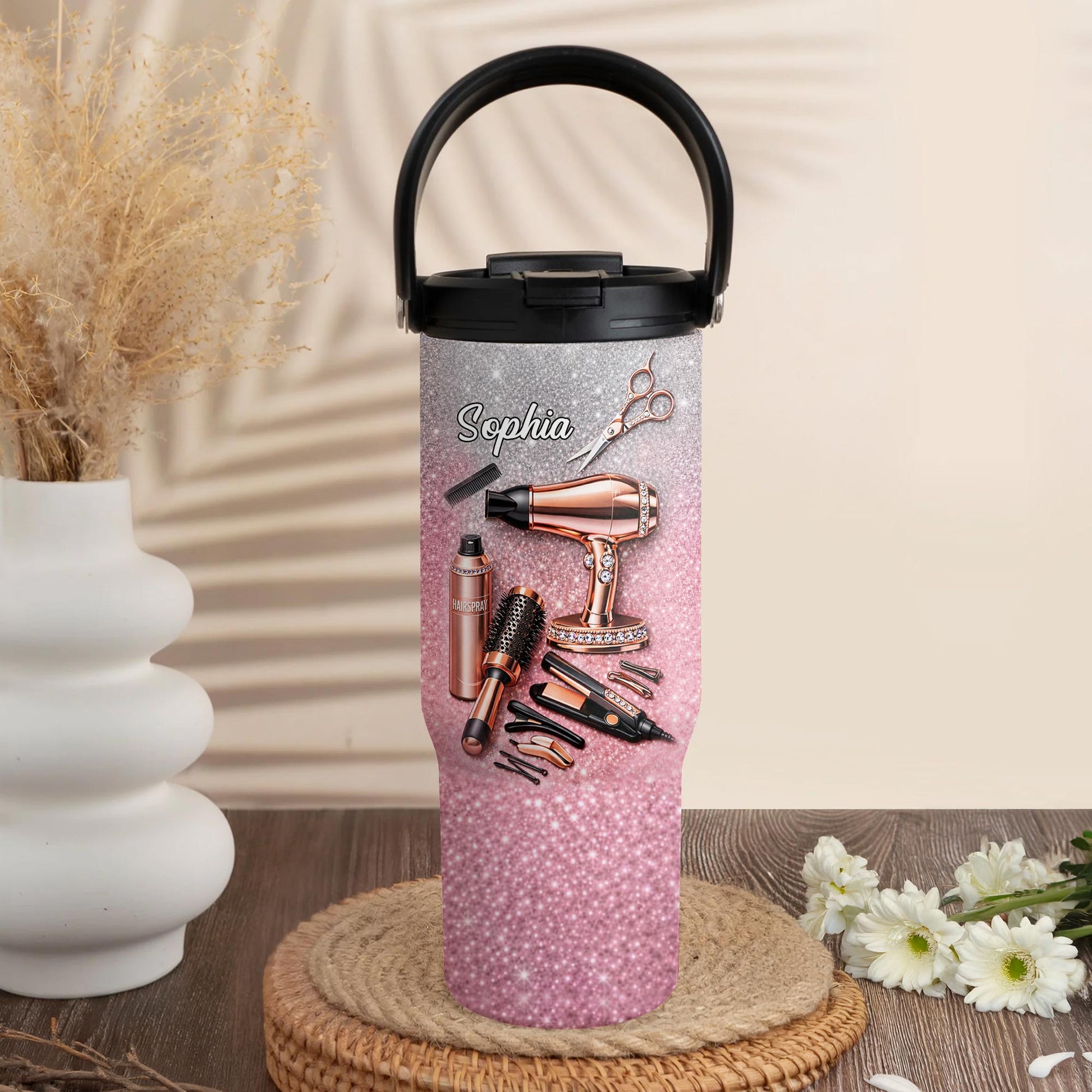 Styling With Passion And Elegance Hair Salon Tools Glitter Design