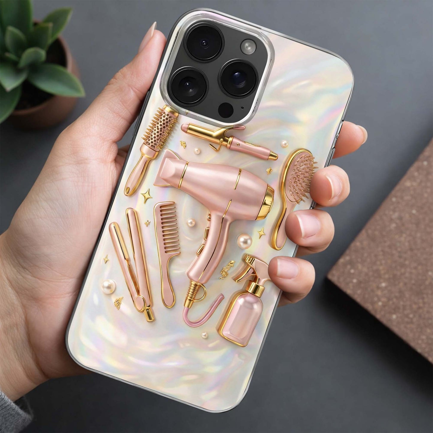 Styling With Love Hair Dryer And Salon Beauty Tools Pattern