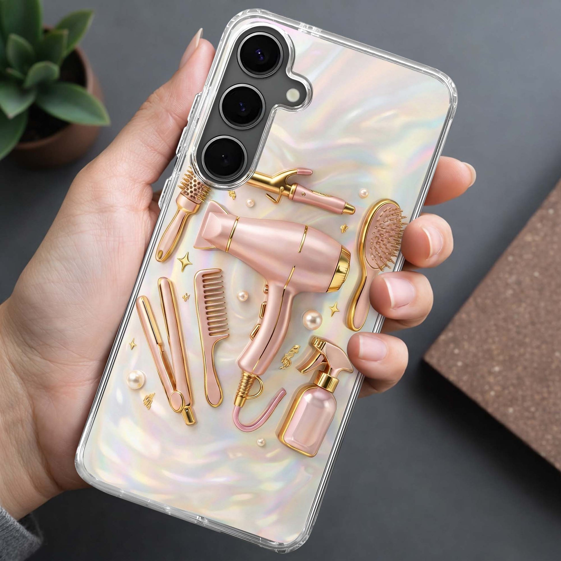 Styling With Love Hair Dryer And Salon Beauty Tools Pattern