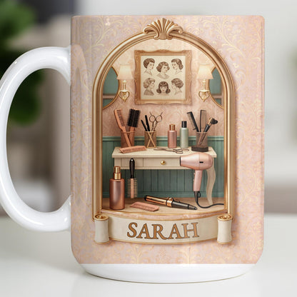 A Talented Hair Stylist Turns Every Day Into A Masterpiece Hair Dryer And Scissors - Personalized Custom Coffee Mug - HAIR076_MG