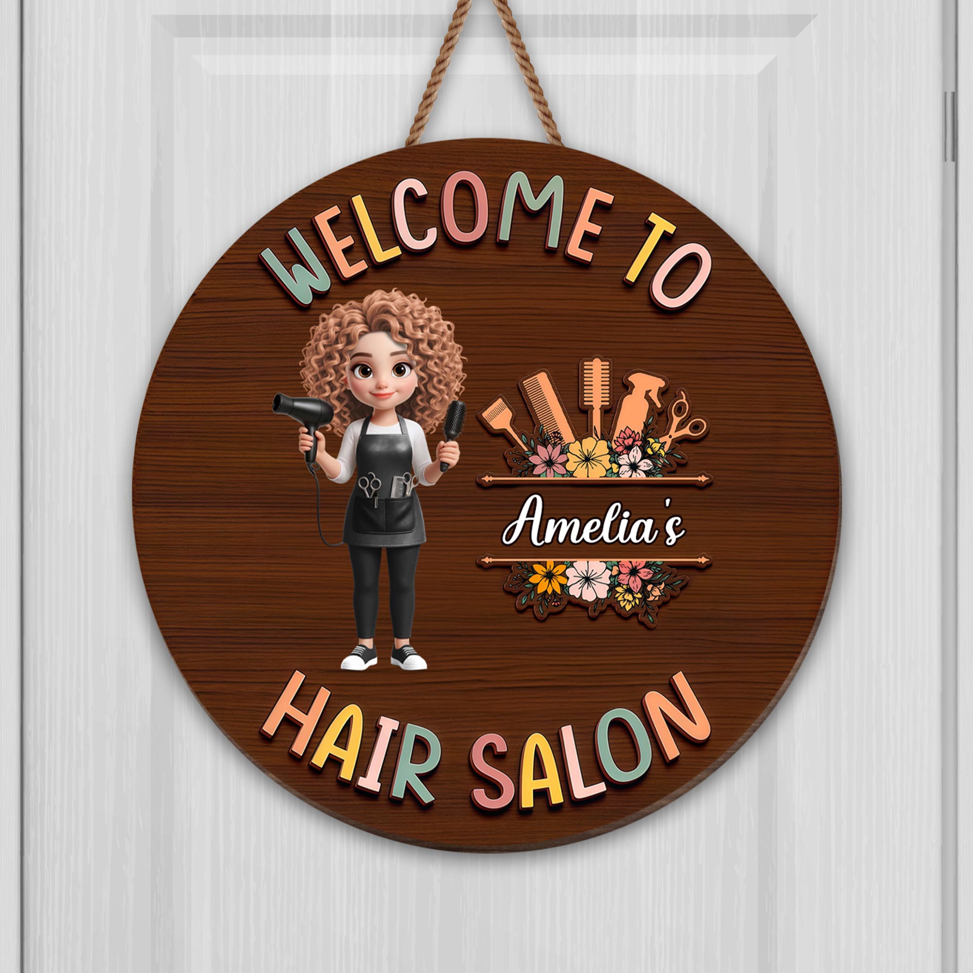 Welcome To My Hair Salon, Personalized Wood Sign, Gift For Hairdresser ...