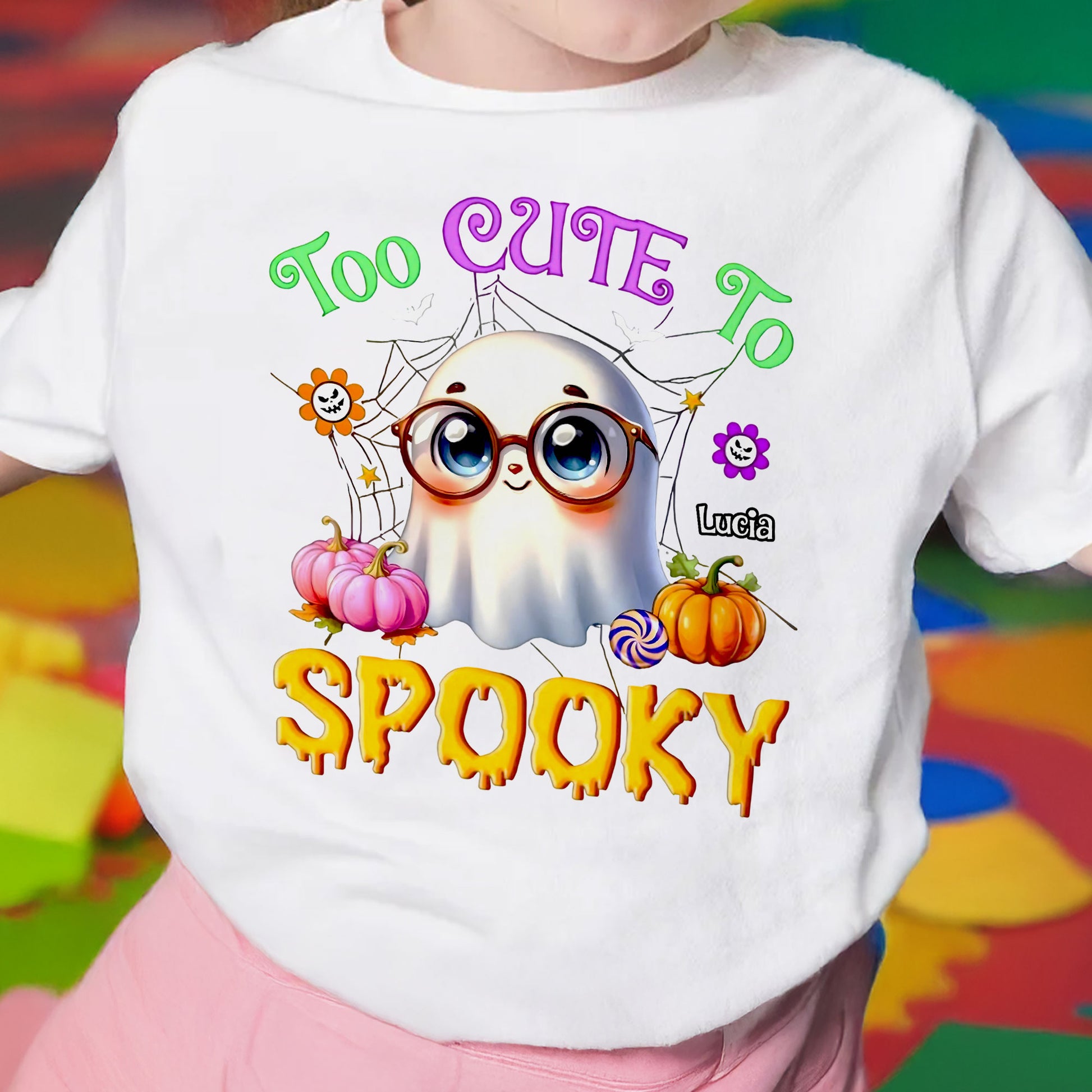 Too Cute To Be Spooky With Ghost And Pumpkins